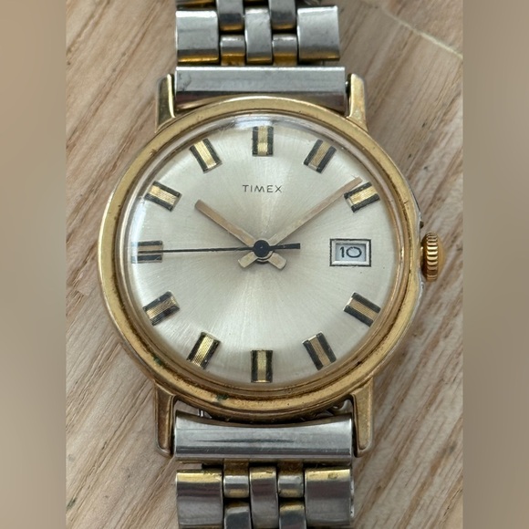 Timex Other - Timex Mercury Rare Vintage Watch Mechanical Winding Gold Case Stretch Bracelet